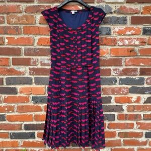 Halogen Navy and Pink Lips Dress